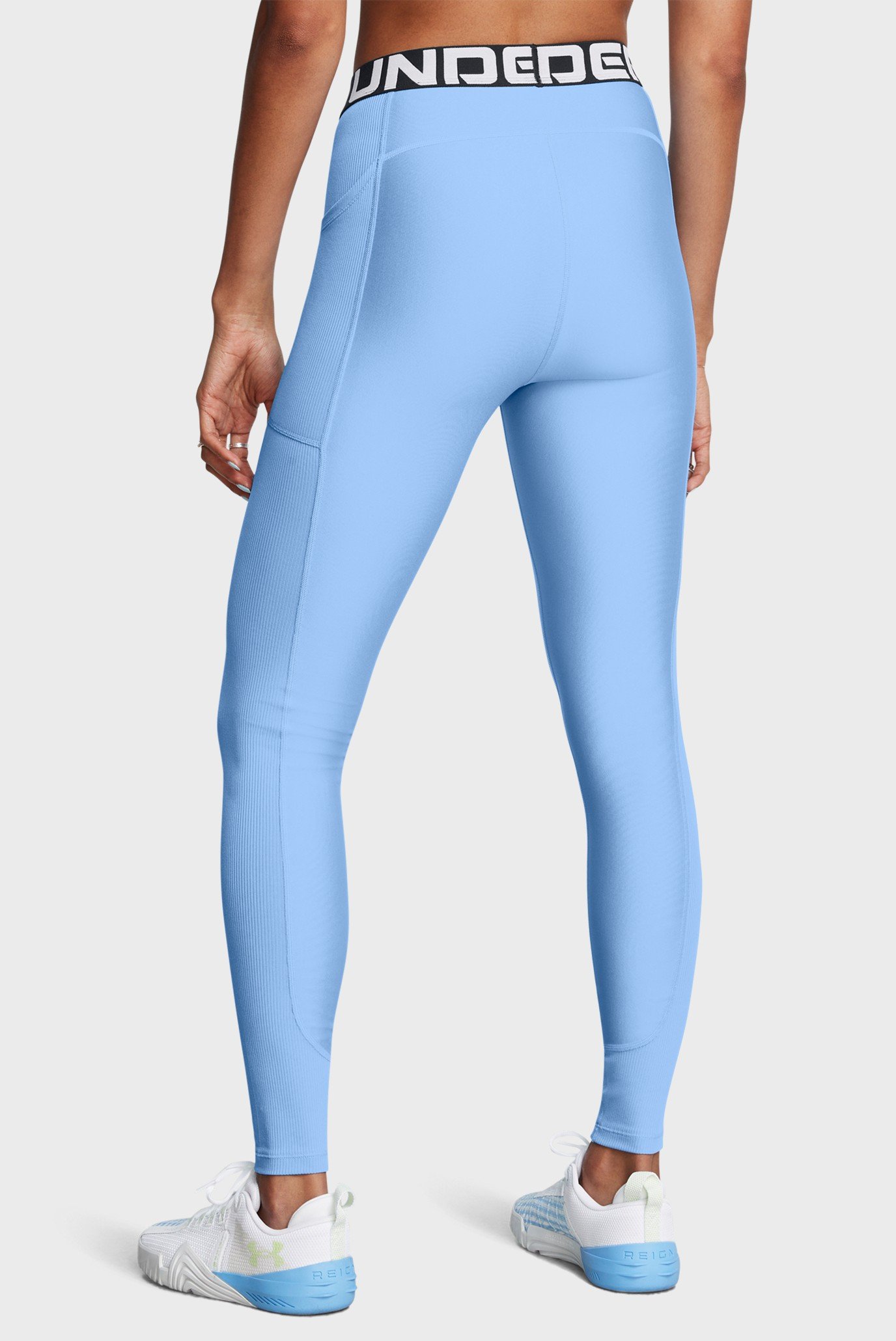 Женские голубые тайтсы HeatGear Rib Legging 3