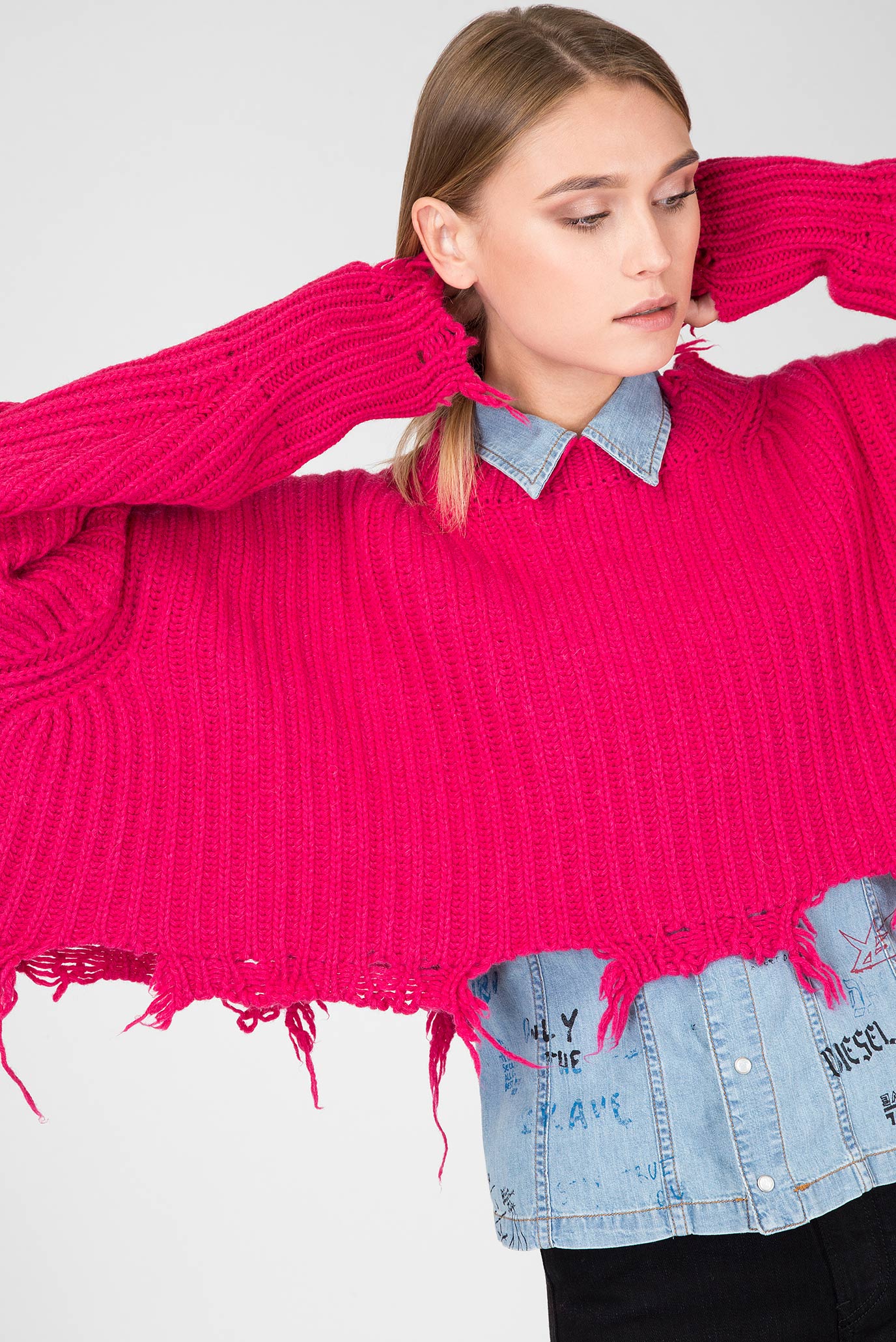 Женский малиновый джемпер 9