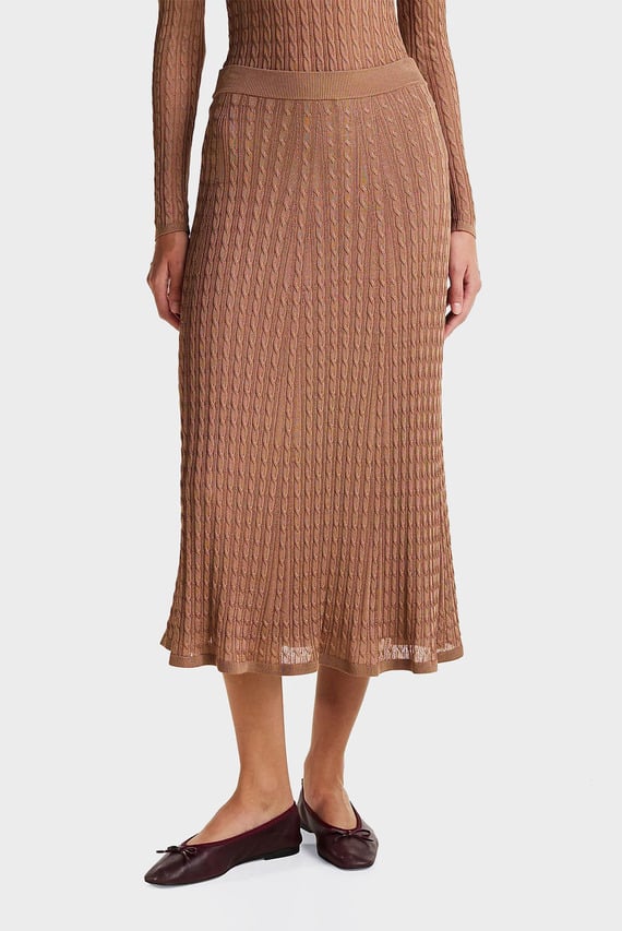Юбка RAYON CABLE MIDI FLARED SKIRT