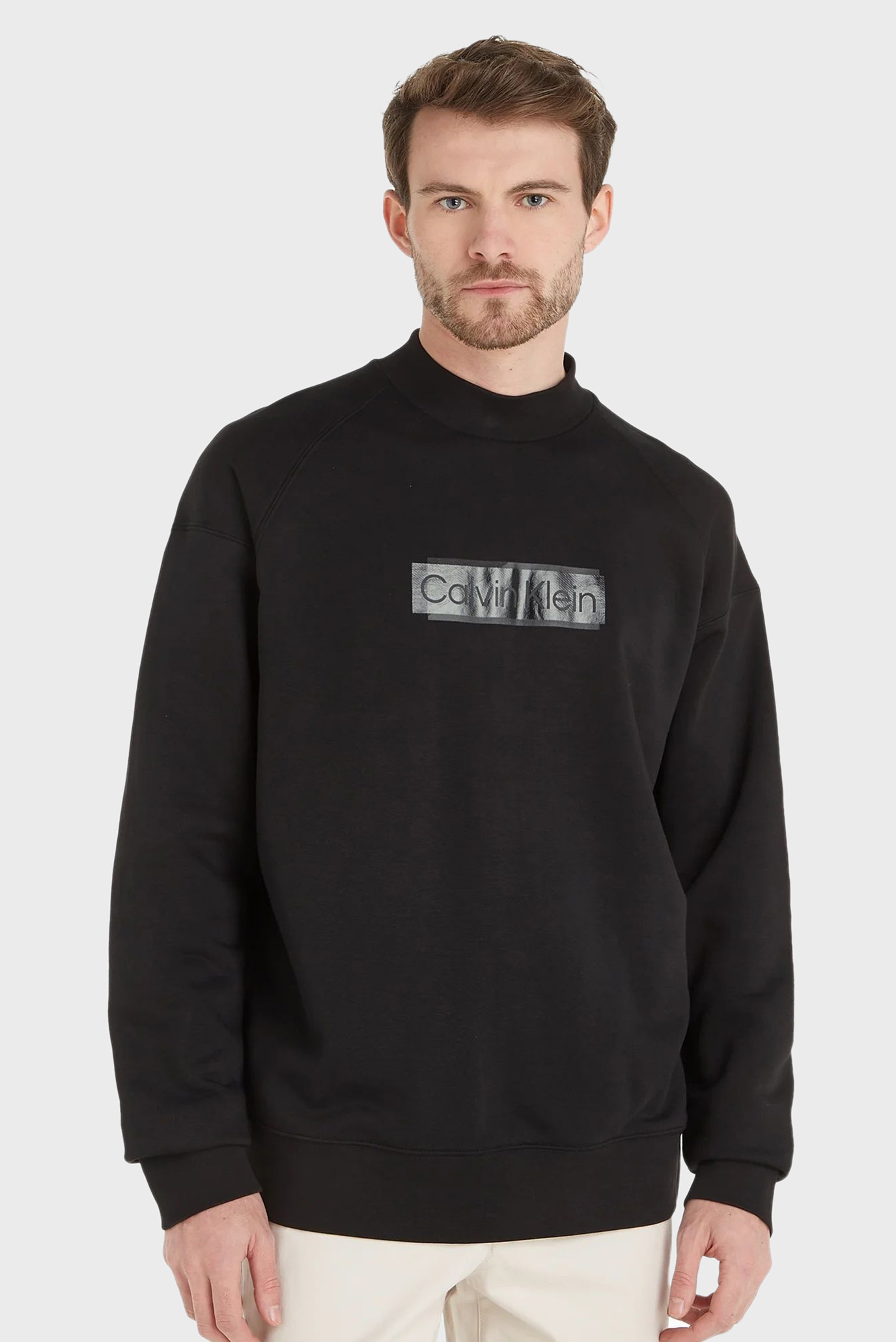 Мужской черный свитшот COTTON MODAL FESTIVE LOGO CREW 4