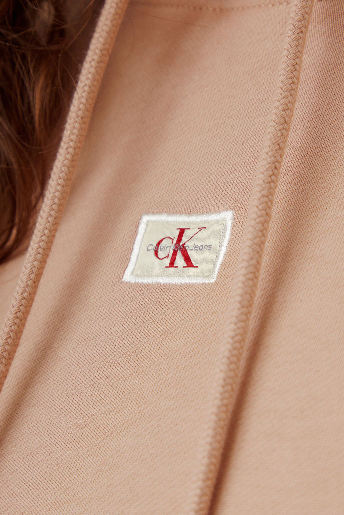 Женское персиковое худи WOVEN LABEL REGULAR HOODIECalvin Klein Jeans Женское персиковое худи WOVEN LABEL REGULAR HOODIE 5