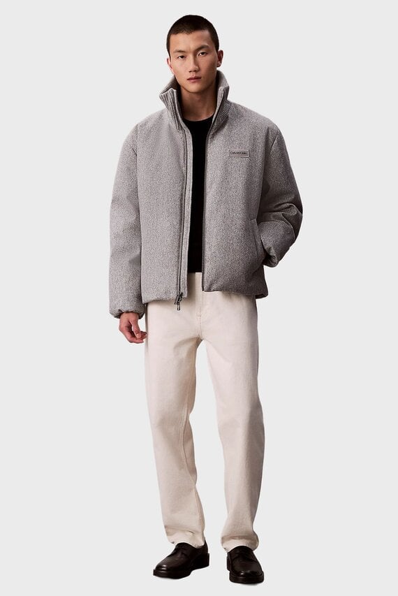 Куртка зимняя LS MELANGE RIB NECK WOOL PUFFER