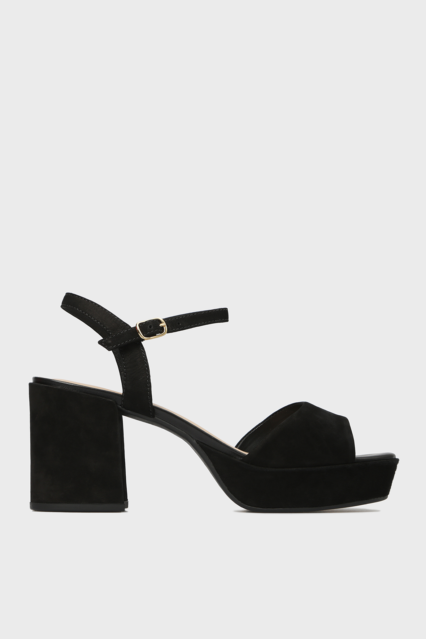 Женские черные кожаные босоножки 6