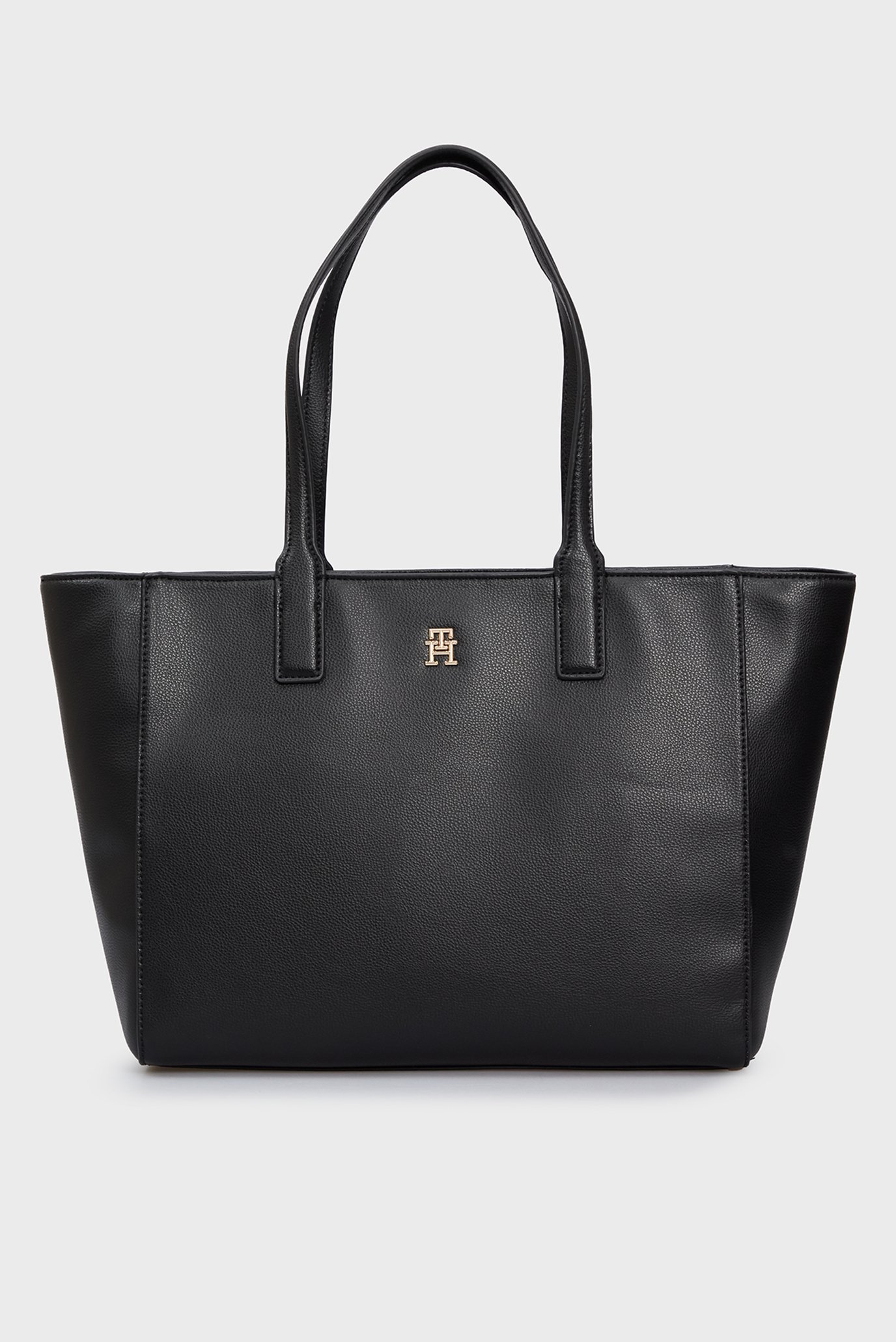 Женская черная сумка TH SOFT LOGO TOTE 1