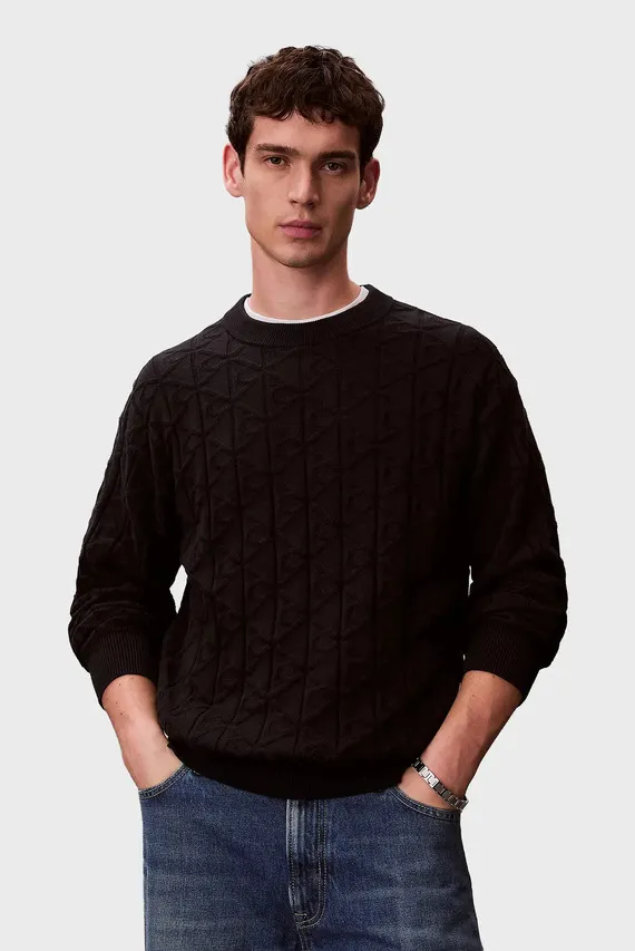 Свитер LS EASY AOP COTTON CREWNK SWEATE Calvin Klein Jeans