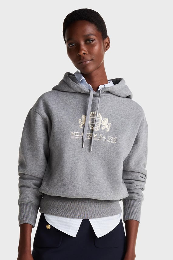 Женское серое худи REG VARSITY HOODIE