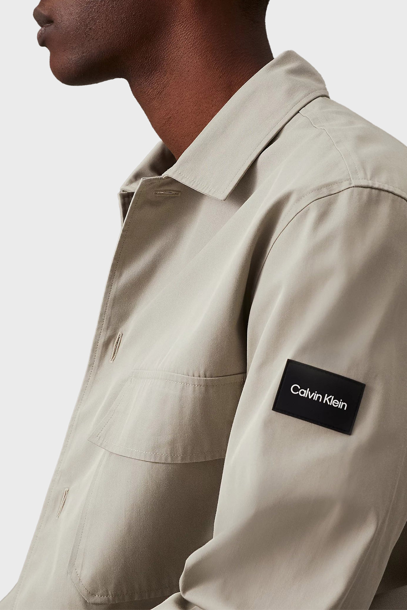 Мужская серая рубашка COTTON NYLON OVERSHIRTCalvin Klein Мужская серая рубашка COTTON NYLON OVERSHIRT 4