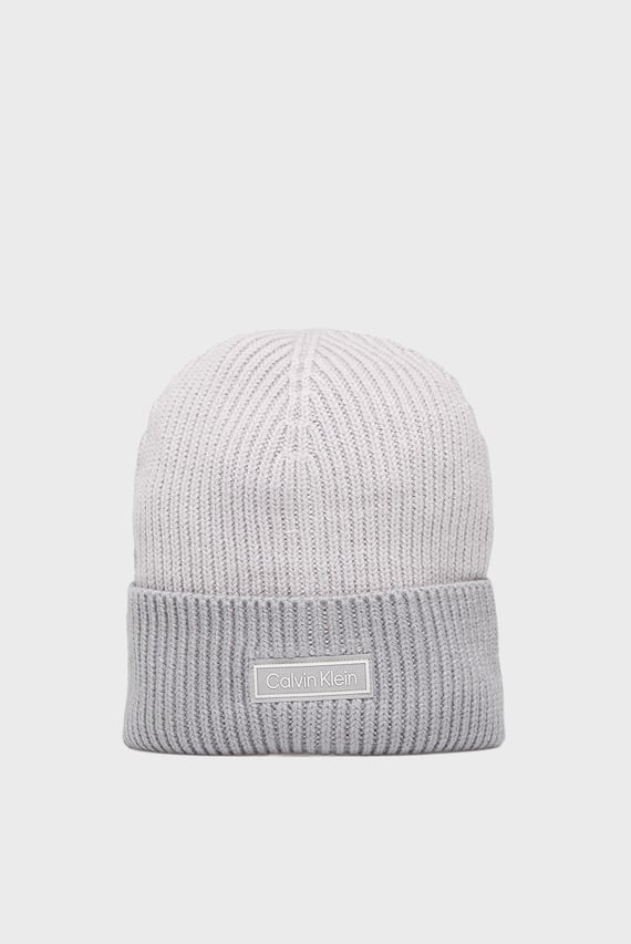 Шапка PATCH WOOL CHUNKY RIB BEANIE Calvin Klein Шапка PATCH WOOL CHUNKY RIB BEANIE Calvin Klein