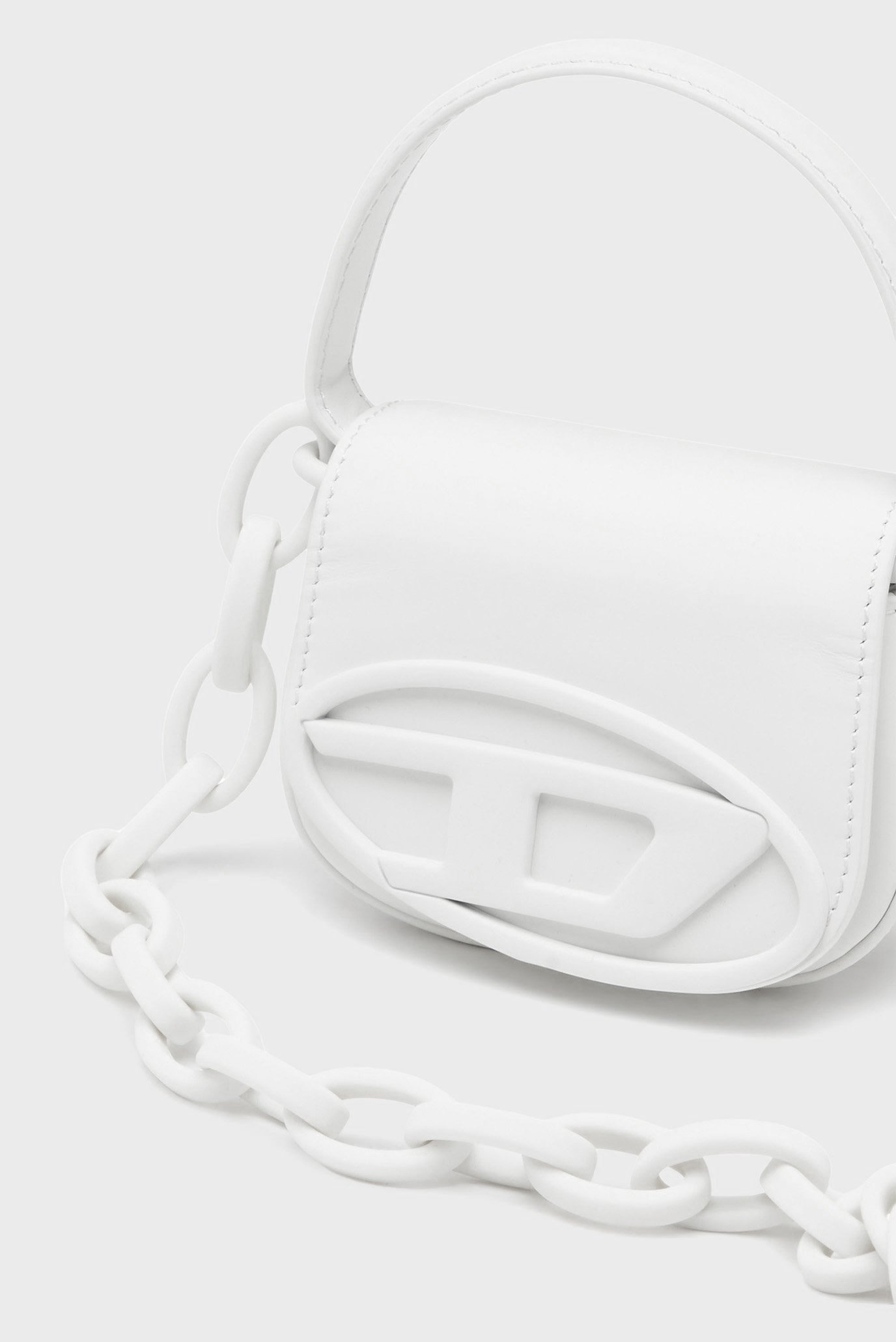 Женская белая кожаная сумка 1DR 9