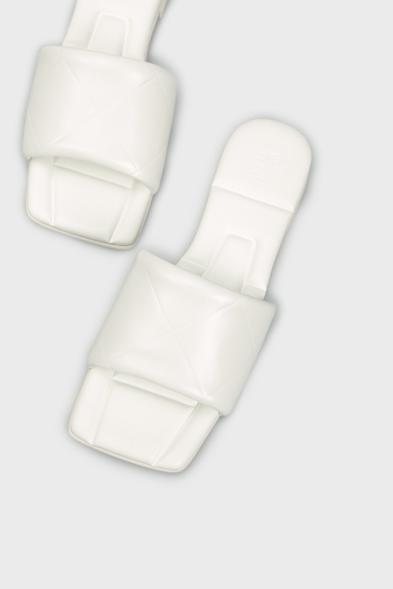 Женские белые кожаные слайдеры Umbria 2