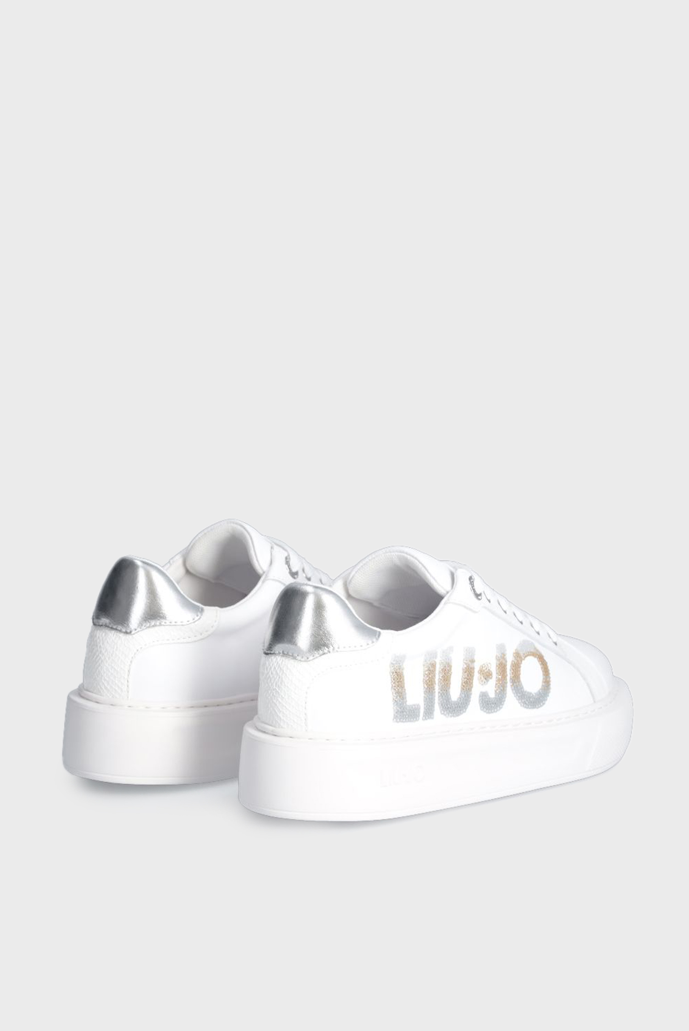 Кеды KYLIE 22 - SNEAKER CALF LEATHER PRINTED WHITE SILVER 4