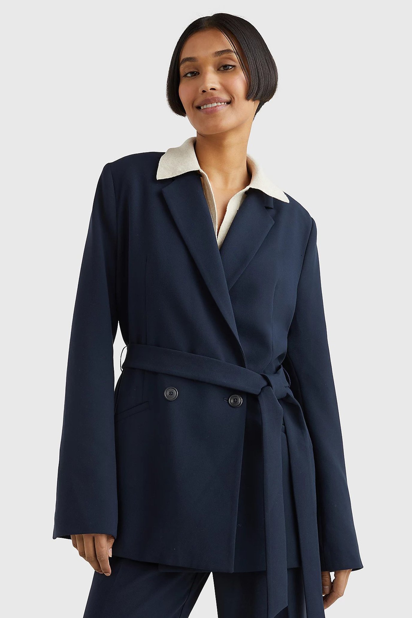 Женский темно-синий жакет VIS BLEND BELTED DB BLAZER 1