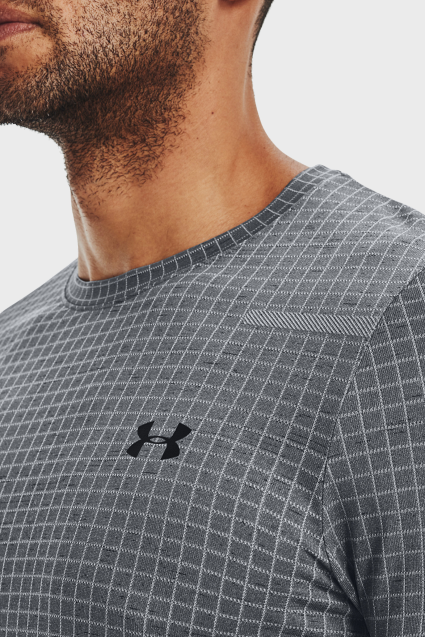 Мужская серая футболка в клетку UA Seamless Grid SS 13