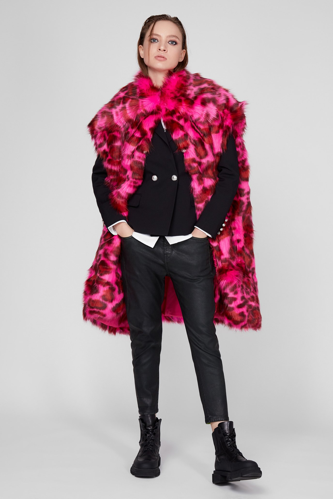 Женский розовый жилет с принтом L-WEEKY-SP 10