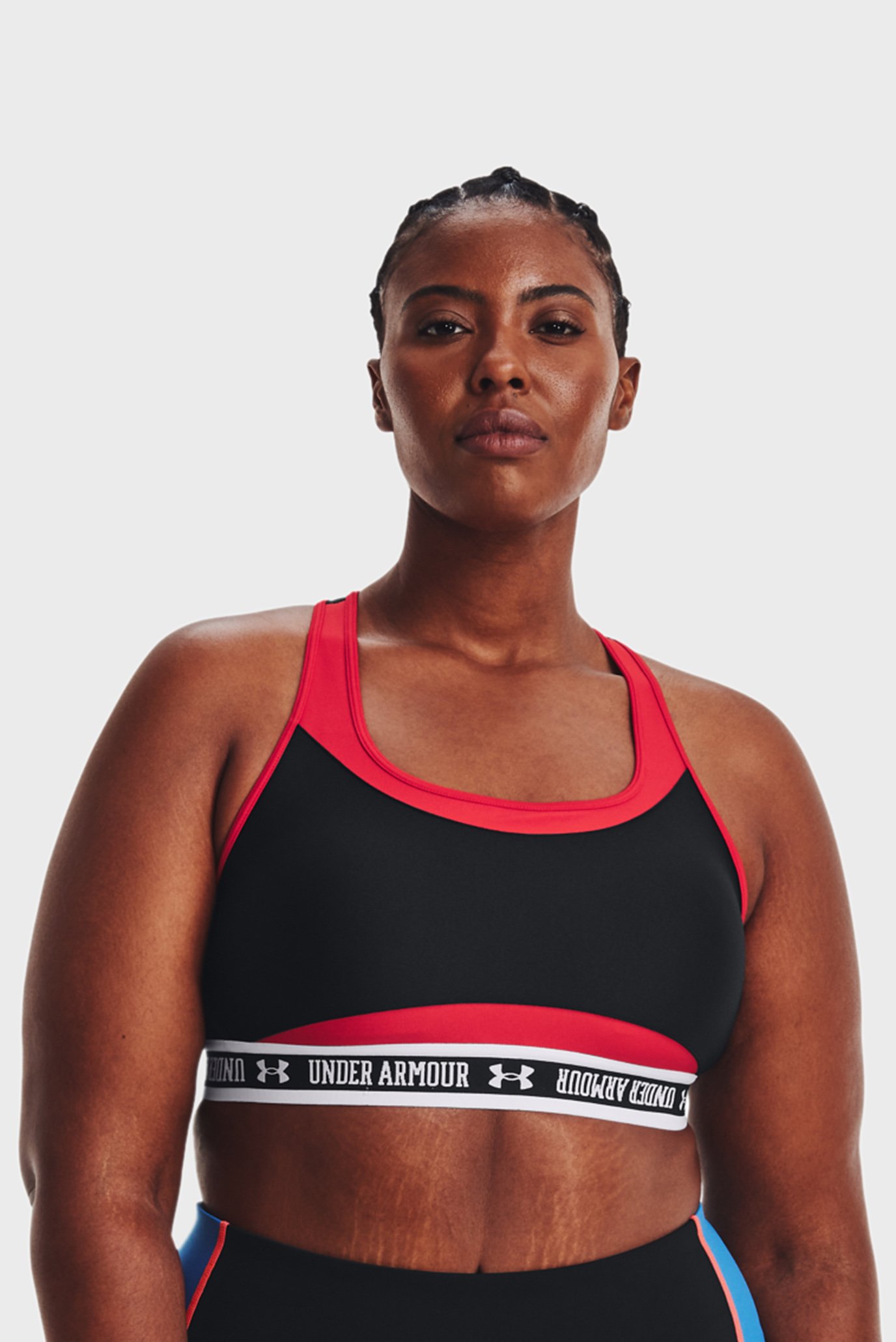 Женский черный спортивный топ UA Crossback Mid Block SPUnder Armour Женский черный спортивный топ UA Crossback Mid Block SP 3