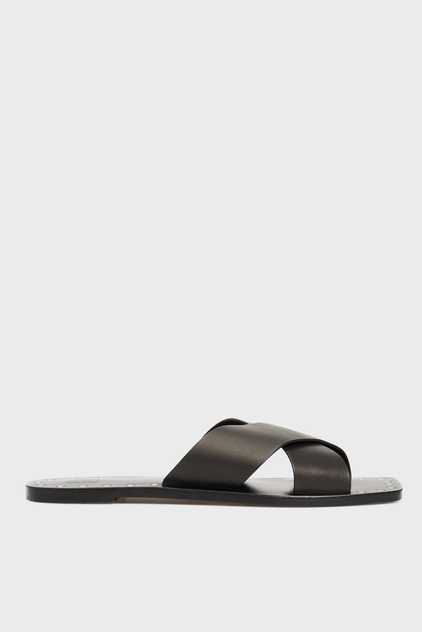 Женские черные кожаные слайдеры Adrianna 6