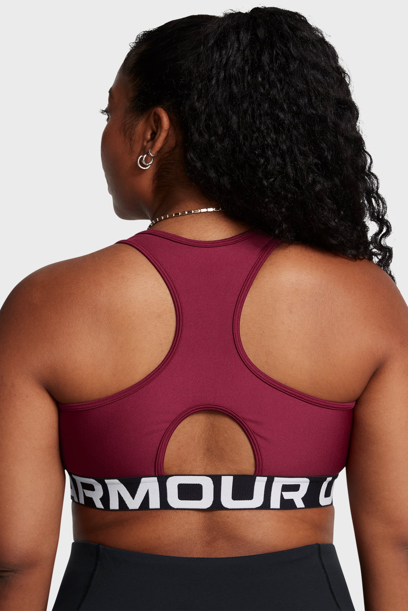 Женский бордовый топ UA HG Authentics Mid Branded 4