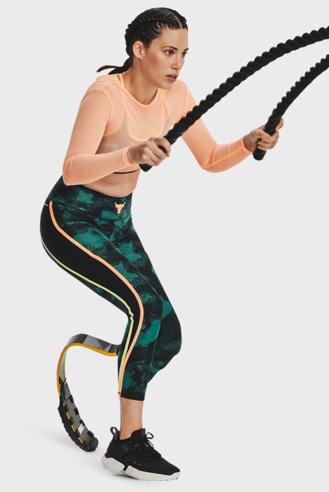 Женские зеленые тайтсы с узором Pjt Rck HG Pt Ankl Lg Fam 13