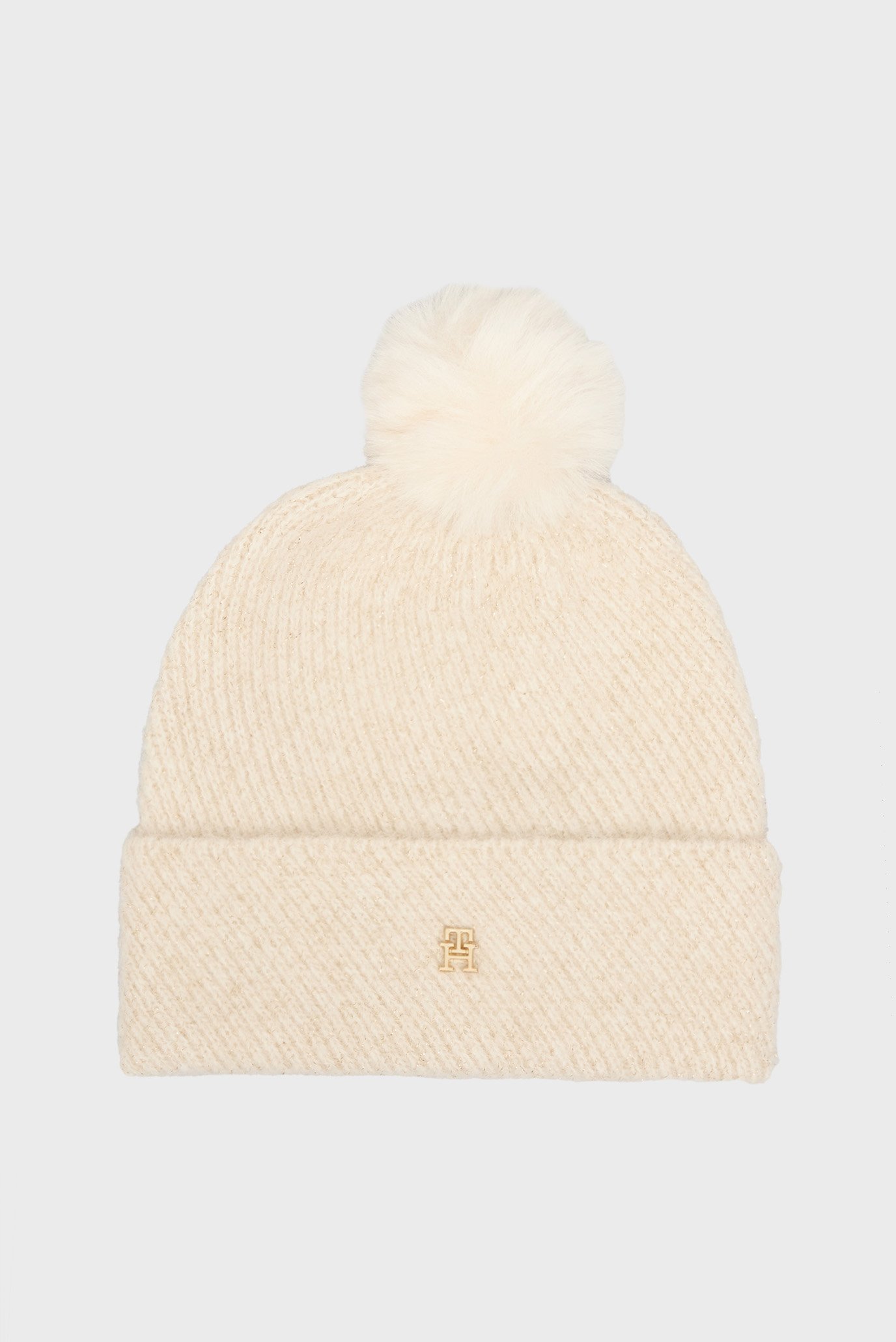 Шапка TH POM POM BEANIE LUREXTommy Hilfiger Шапка TH POM POM BEANIE LUREX 1