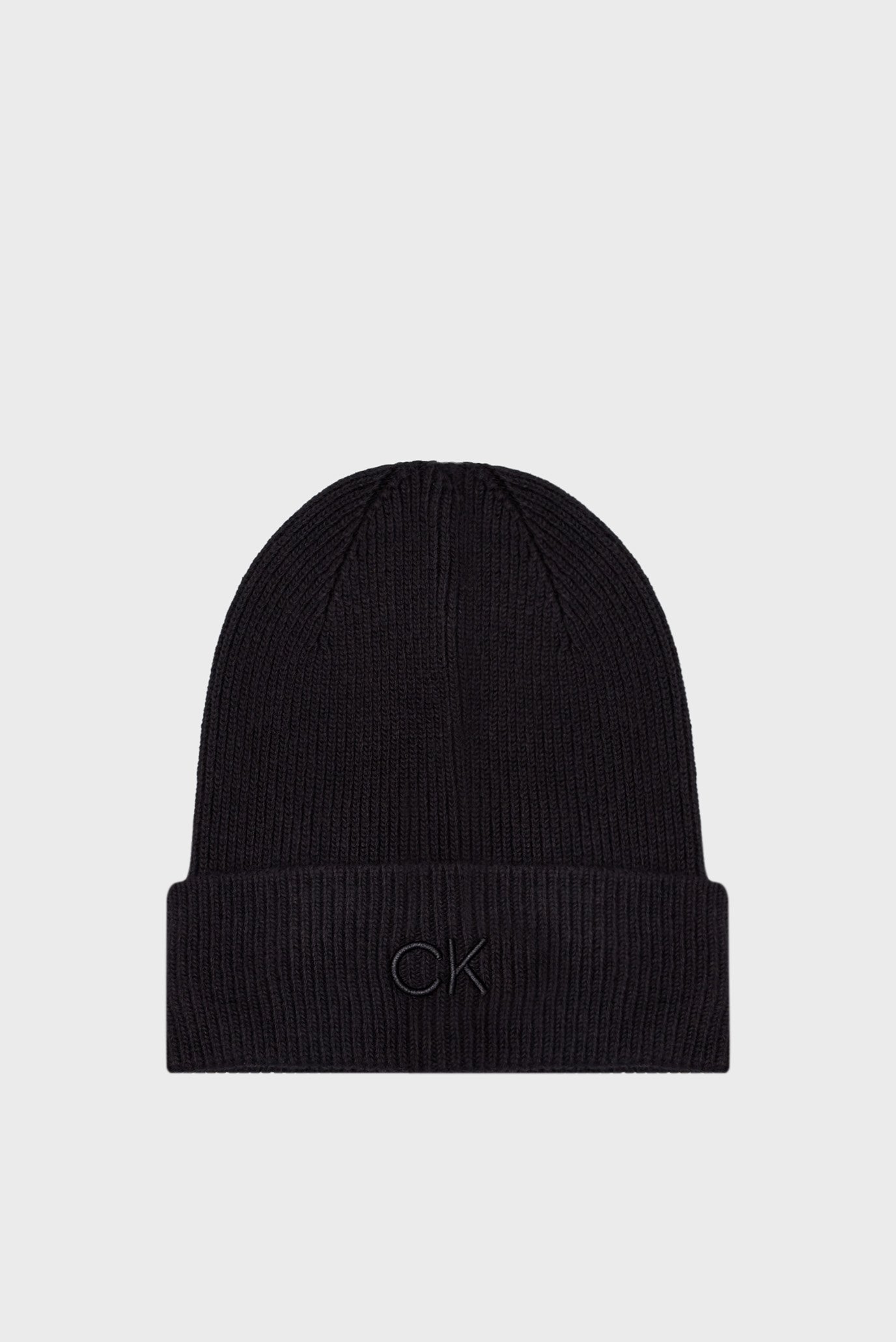 Шапка/CK EMBROIDERY FINE RIB BEANIE 1