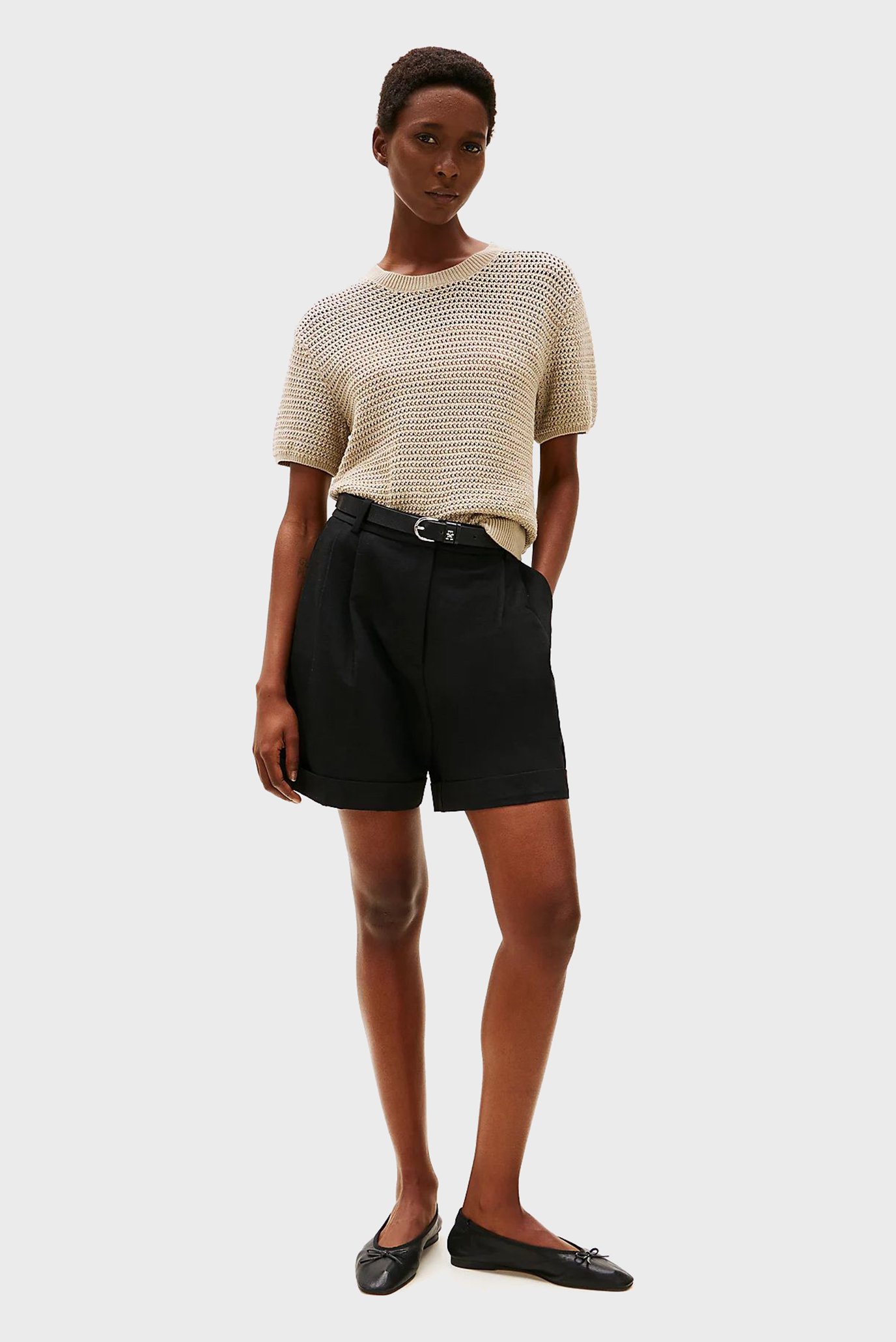 Женский бежевый джемпер POINTELLE CROCHET 2