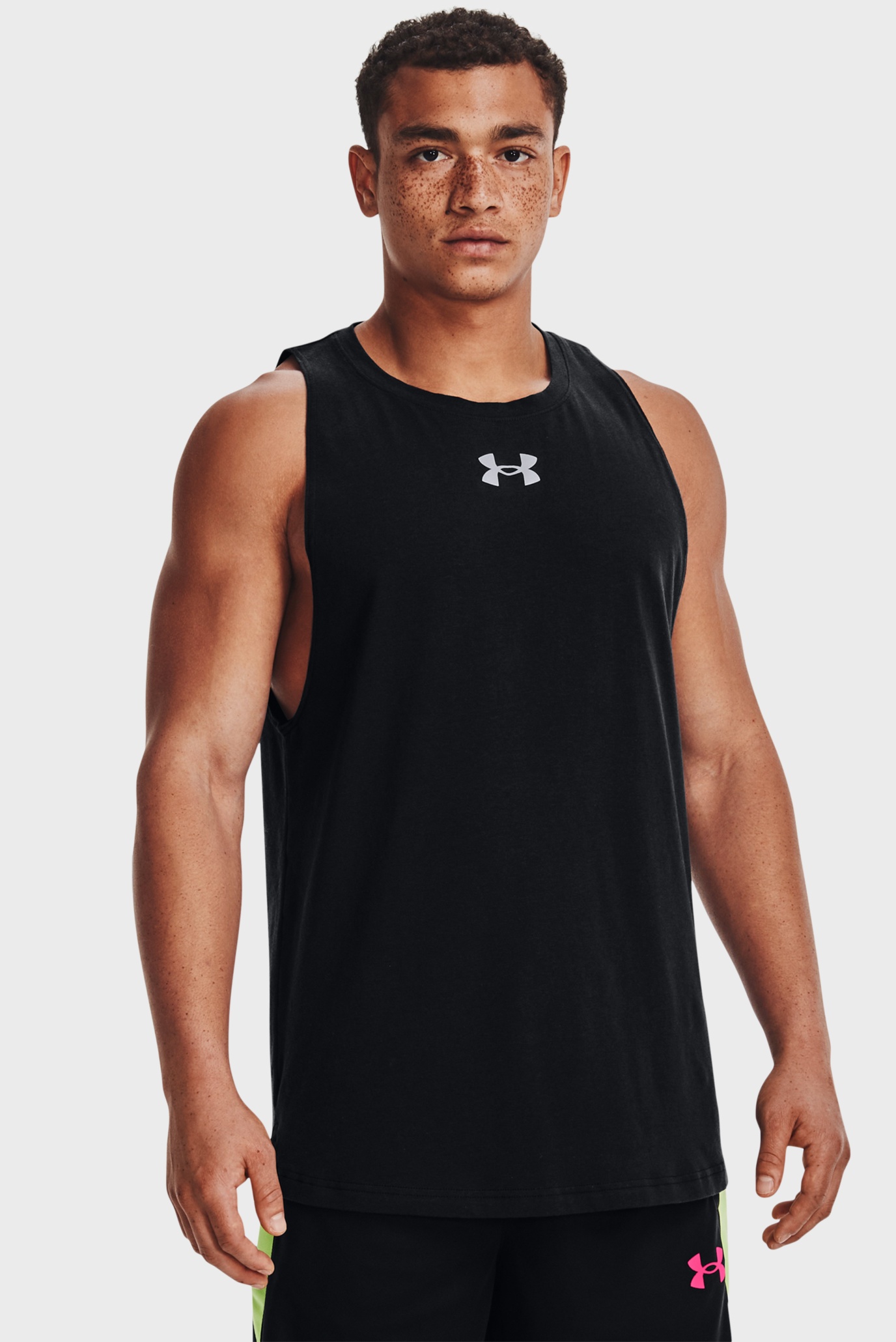 Мужская черная майка UA BASELINE COTTON TANK 1