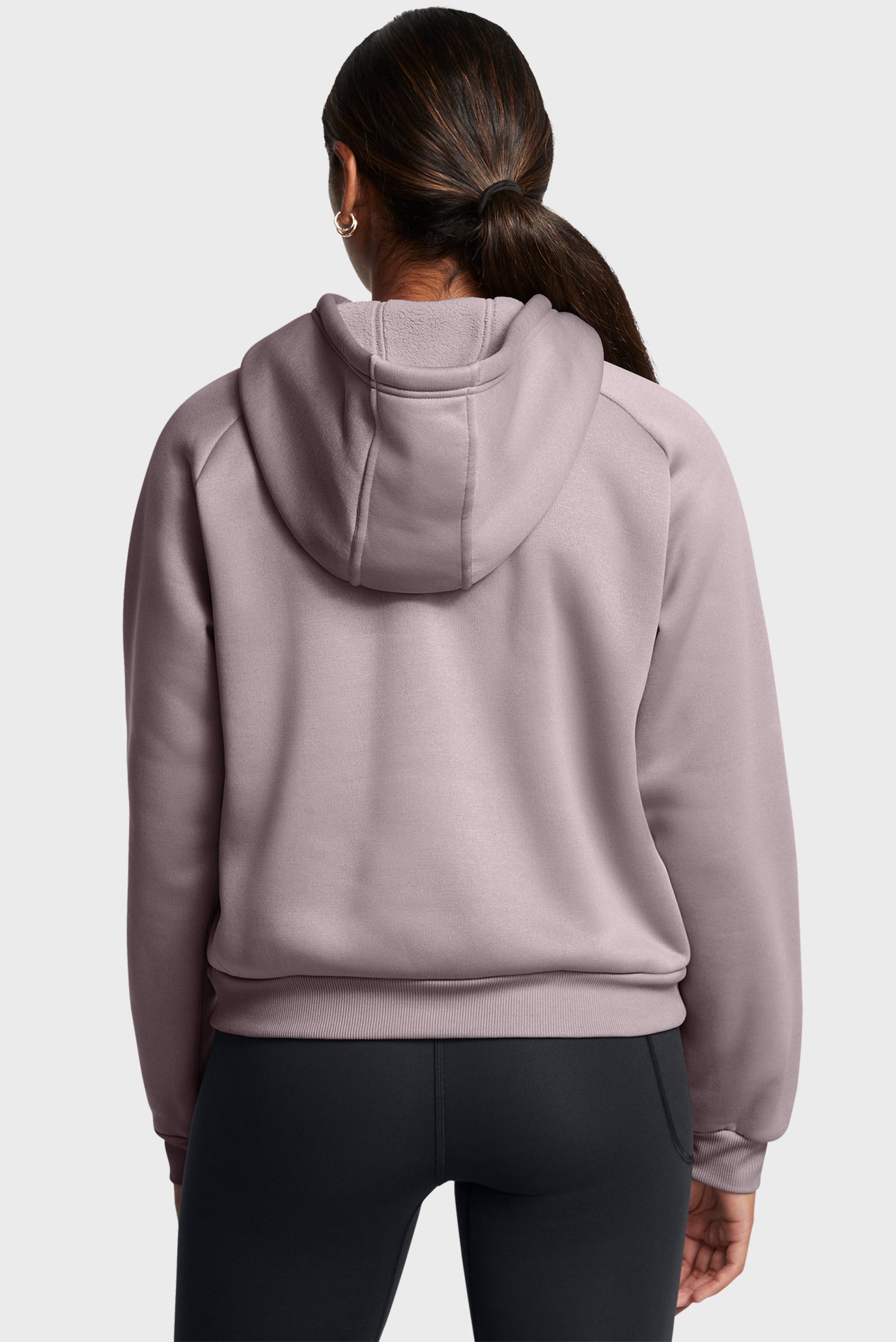 Женское пудровое худи UA Armour Flc Pro Hdy 2