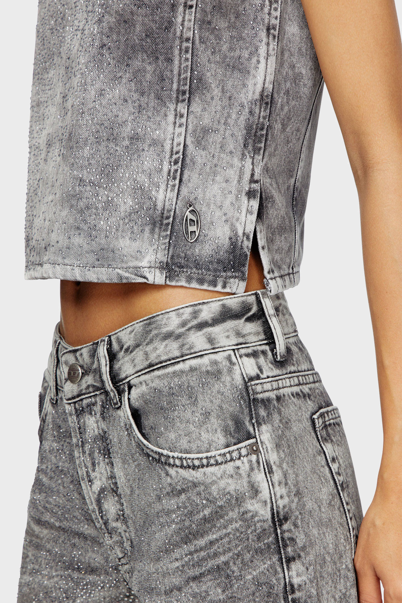 Женский серый джинсовый топ DE-PINAR 4
