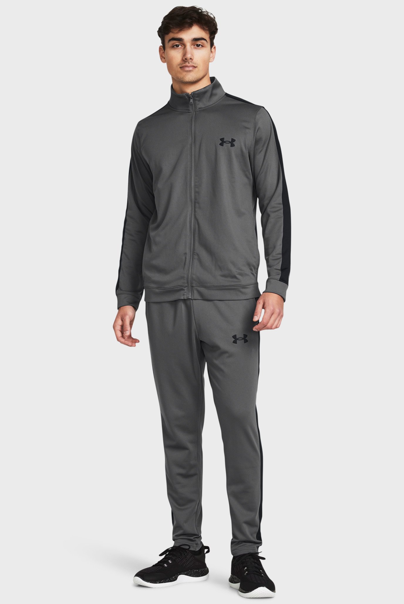 Мужской серый спортивный костюм (кофта, брюки) UA Knit Track Suit 1