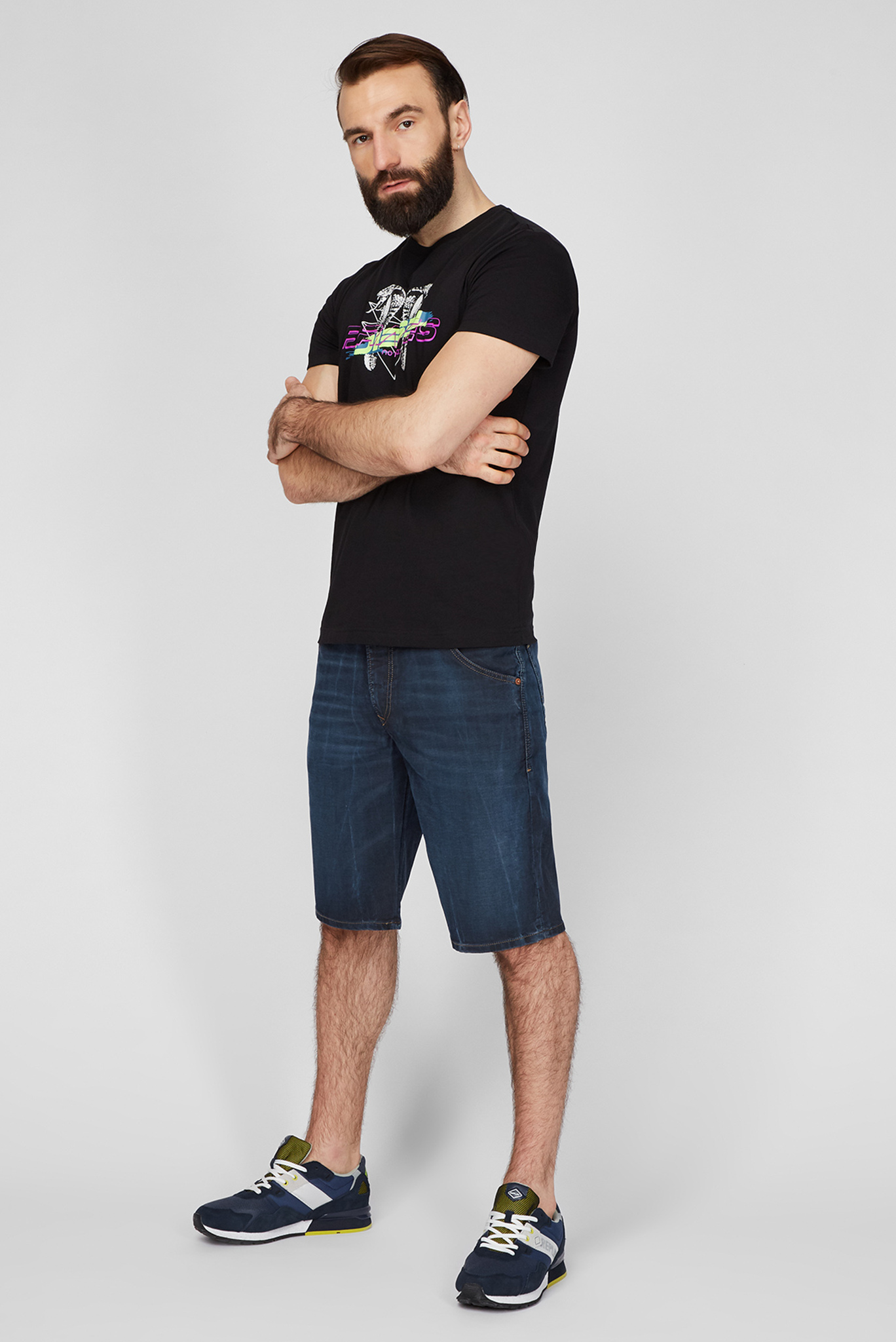 Мужские темно-синие джинсовые шорты D-KROOSHORT-Y-NE 2