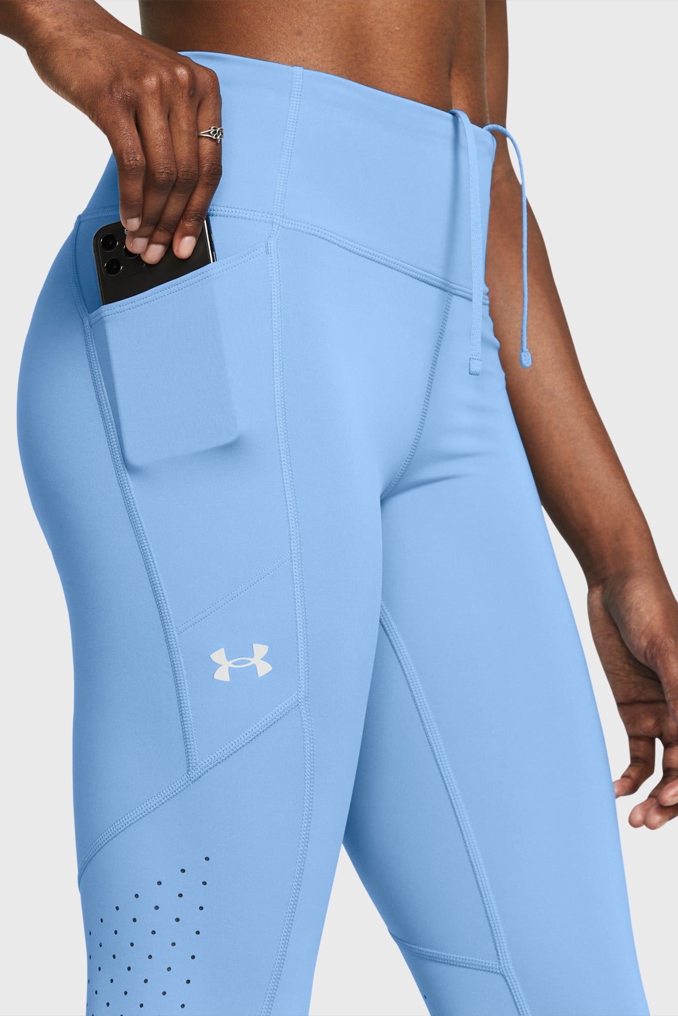 Женские голубые тайтсы UA Launch Ankle Tights 4