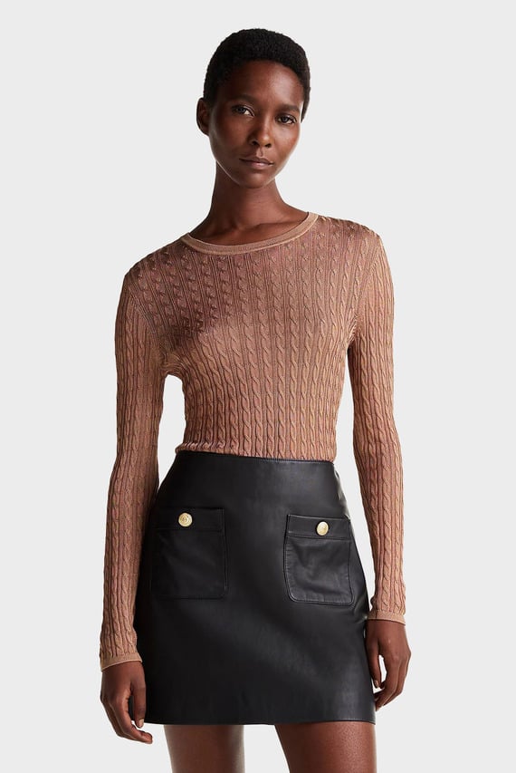 Свитер RAYON CABLE C-NK SLIM SWEATER LS Tommy Hilfiger