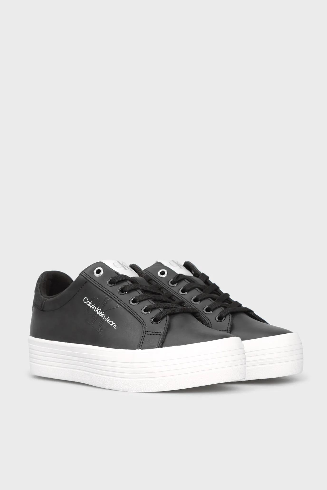 Женские черные кожаные сникеры VULCANIZED FLATFORM 9