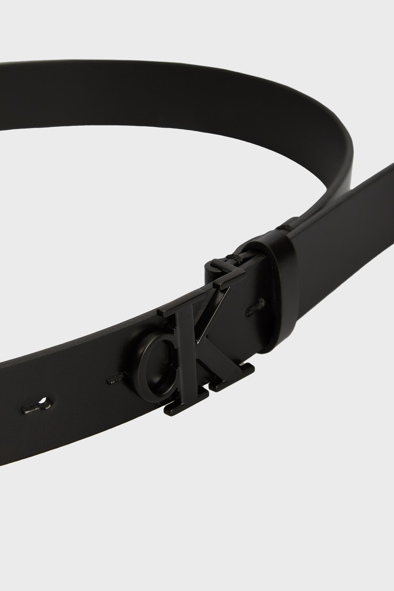 Женский черный кожаный ремень MONOGRAM TONAL PLAQUE BELT 30MM 2