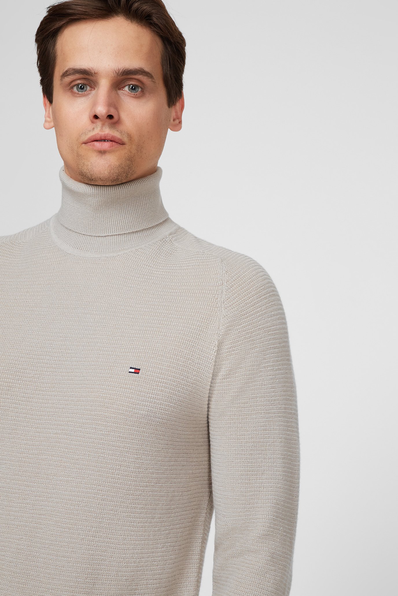 Мужской бежевый шерстяной гольф 5