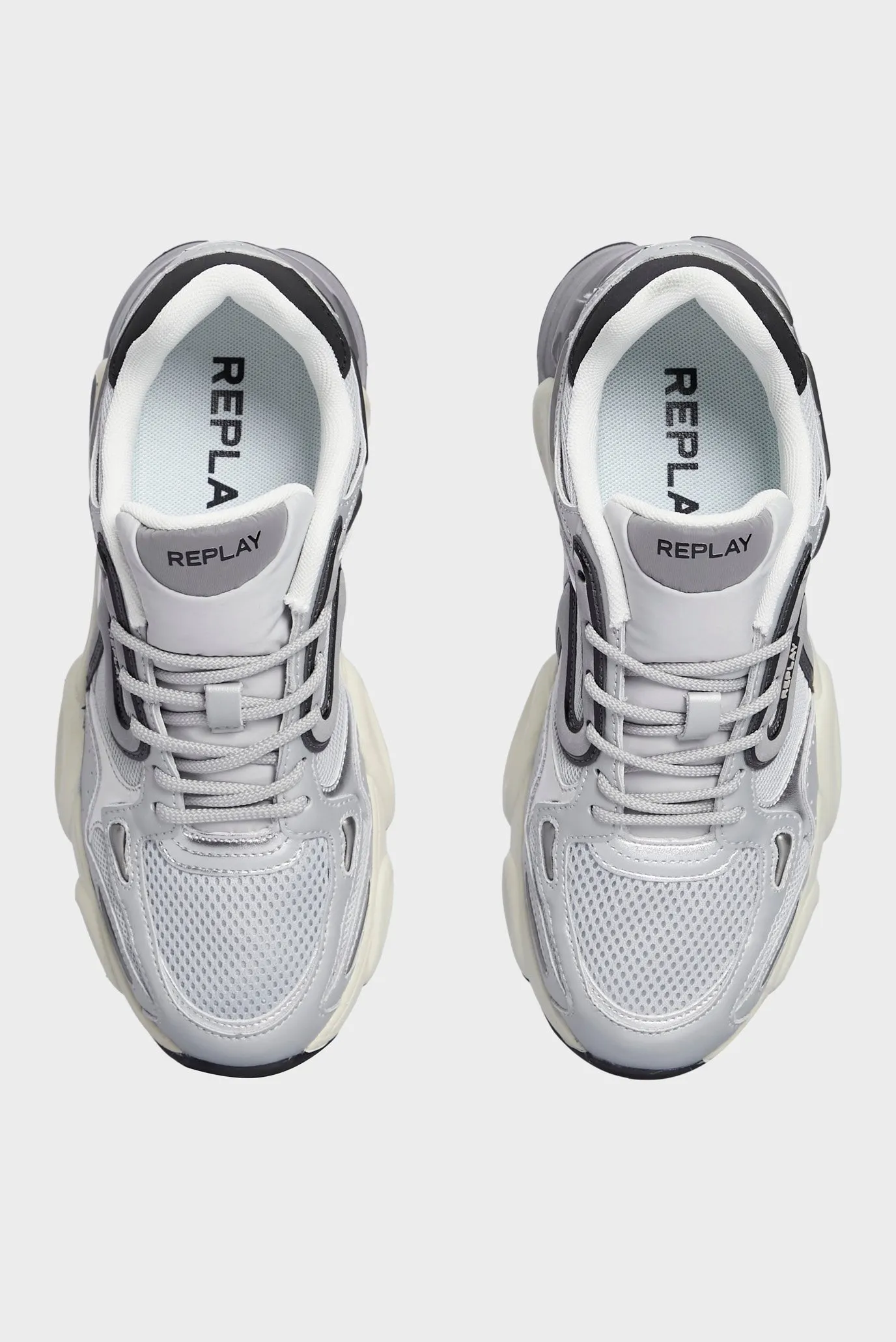 Женские серебристые кожаные кроссовки DESTINY W 4