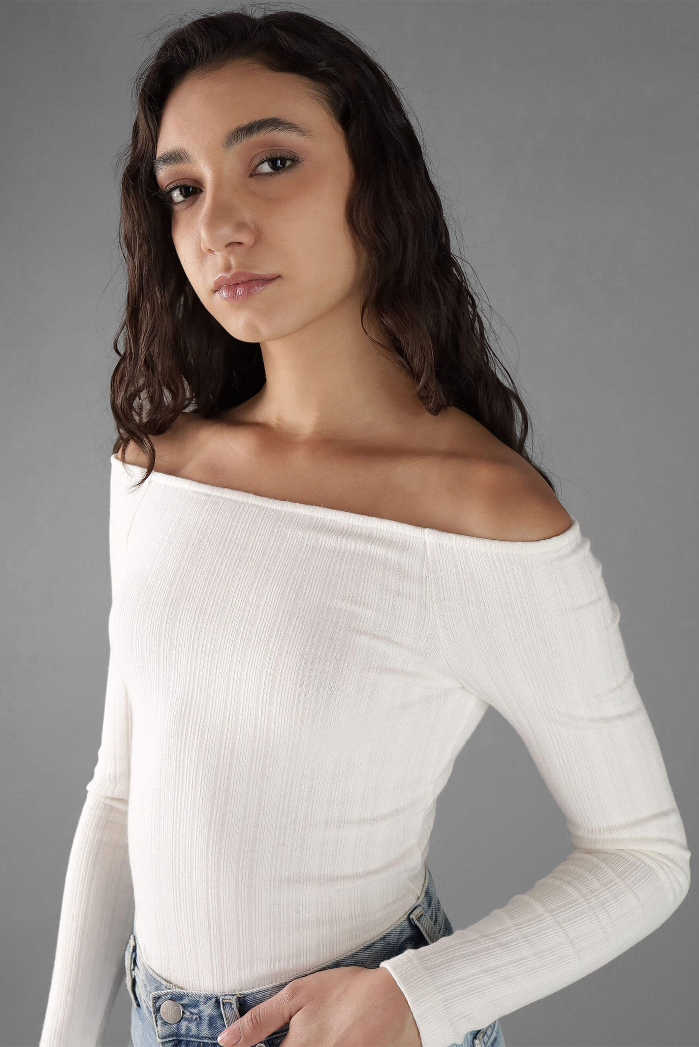 Топ WARM TEXTURE RIB BARDOT TOP 4