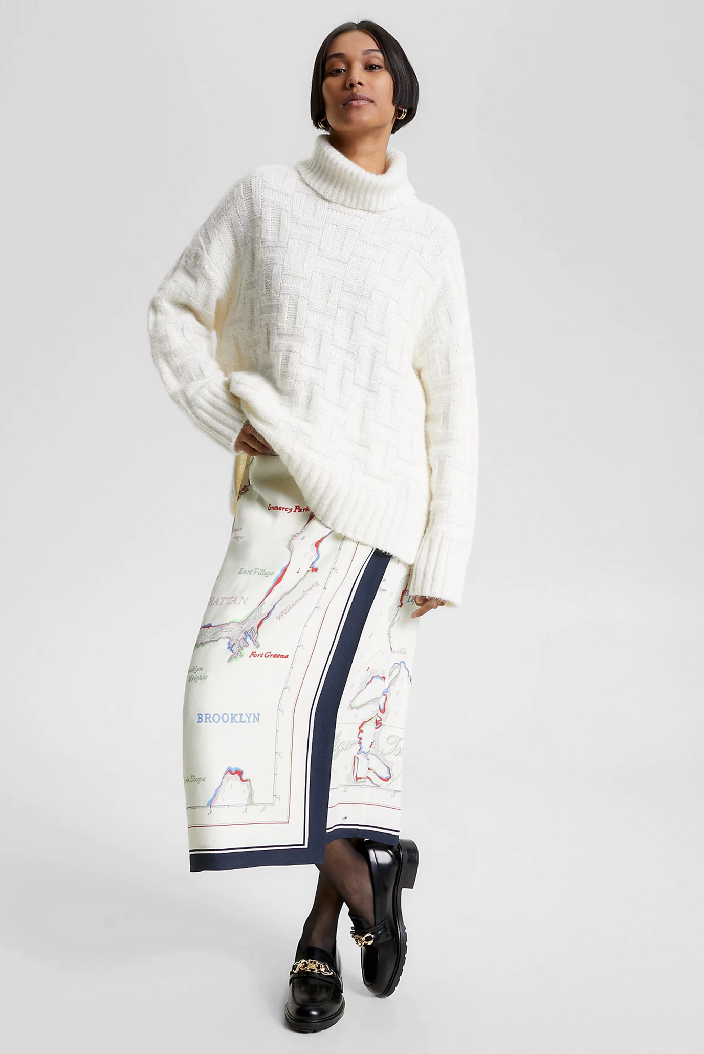 Женский белый гольф AMD TONAL TEXTURE ROLL-NK SWT 2