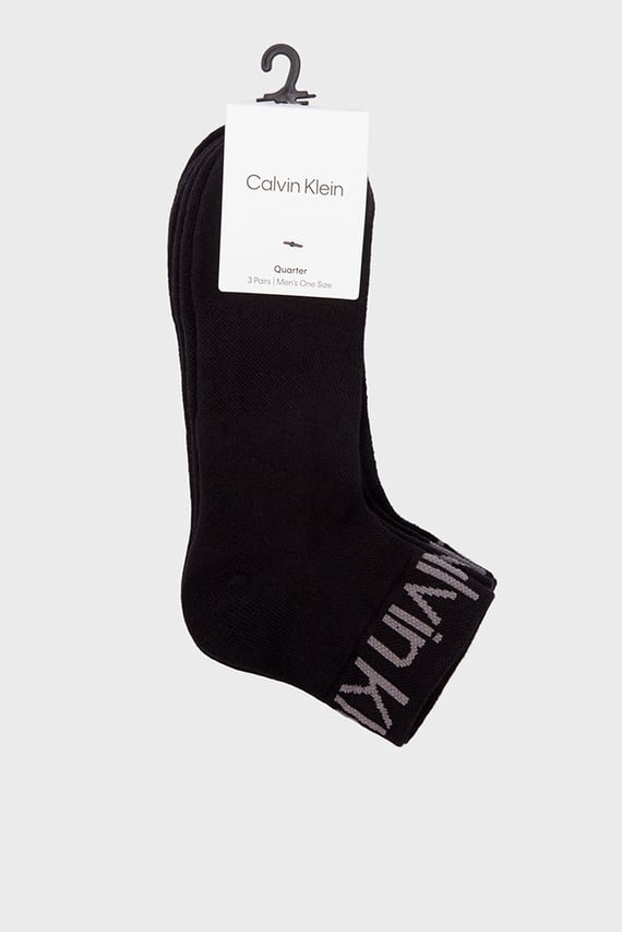 Носки CK MEN QUARTER 3P  LOGO WELT