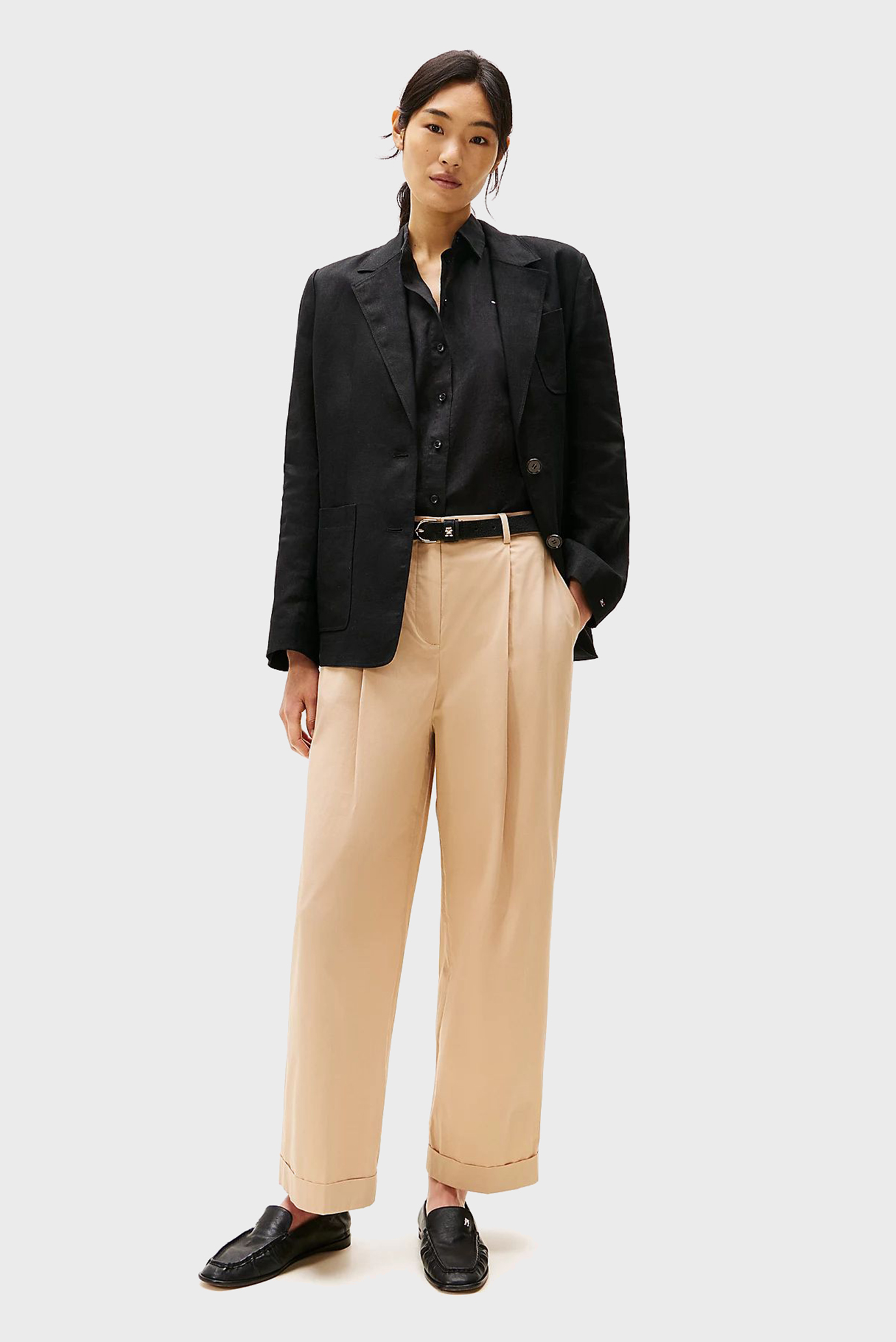 Женские бежевые брюки LIGHT CO RLXD STRAIGHT CHINO 2