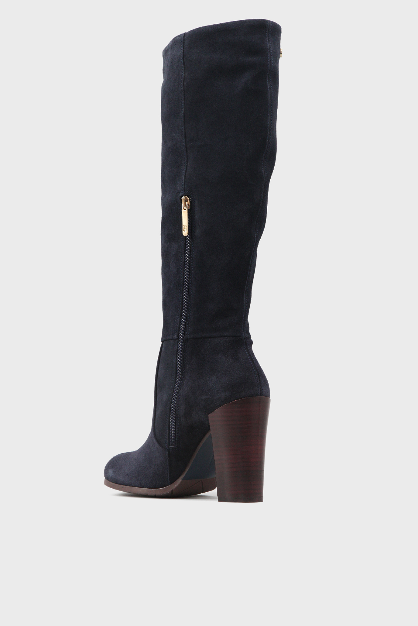 Женские синие замшевые сапоги 8