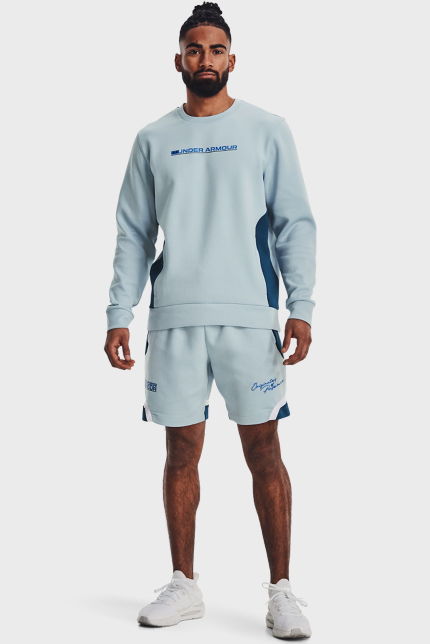 Мужской голубой свитшот UA Summit Knit Crew 8