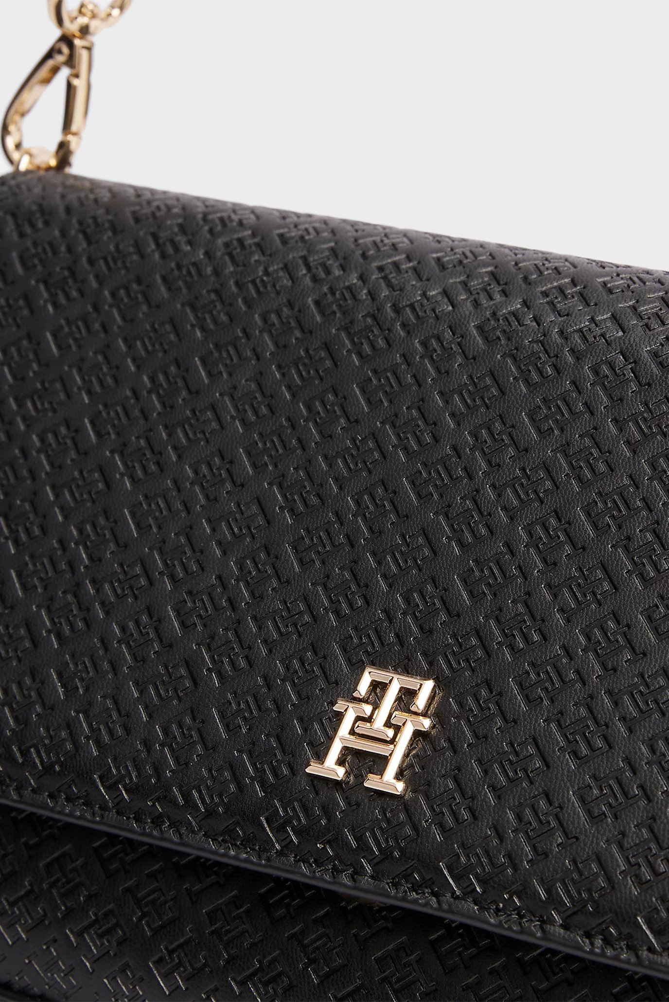 Женская черная сумка с узором TH ETERNITY SHOULDER BAG MONO 4