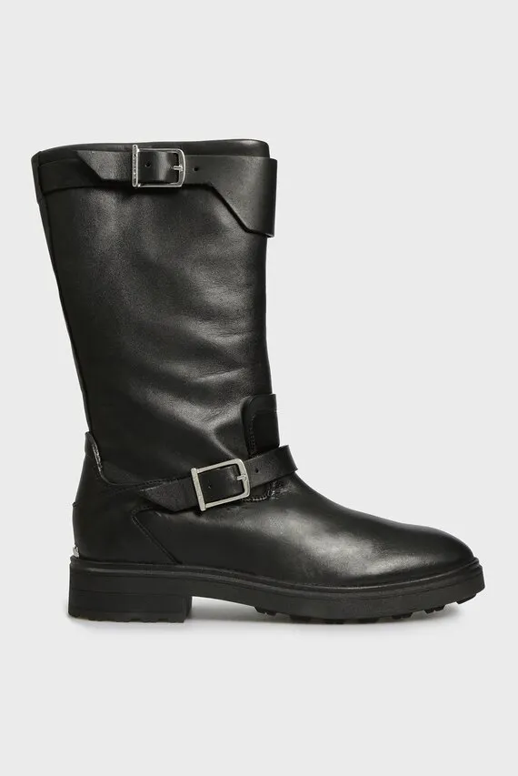 Женские черные кожаные сапоги Calvin Klein