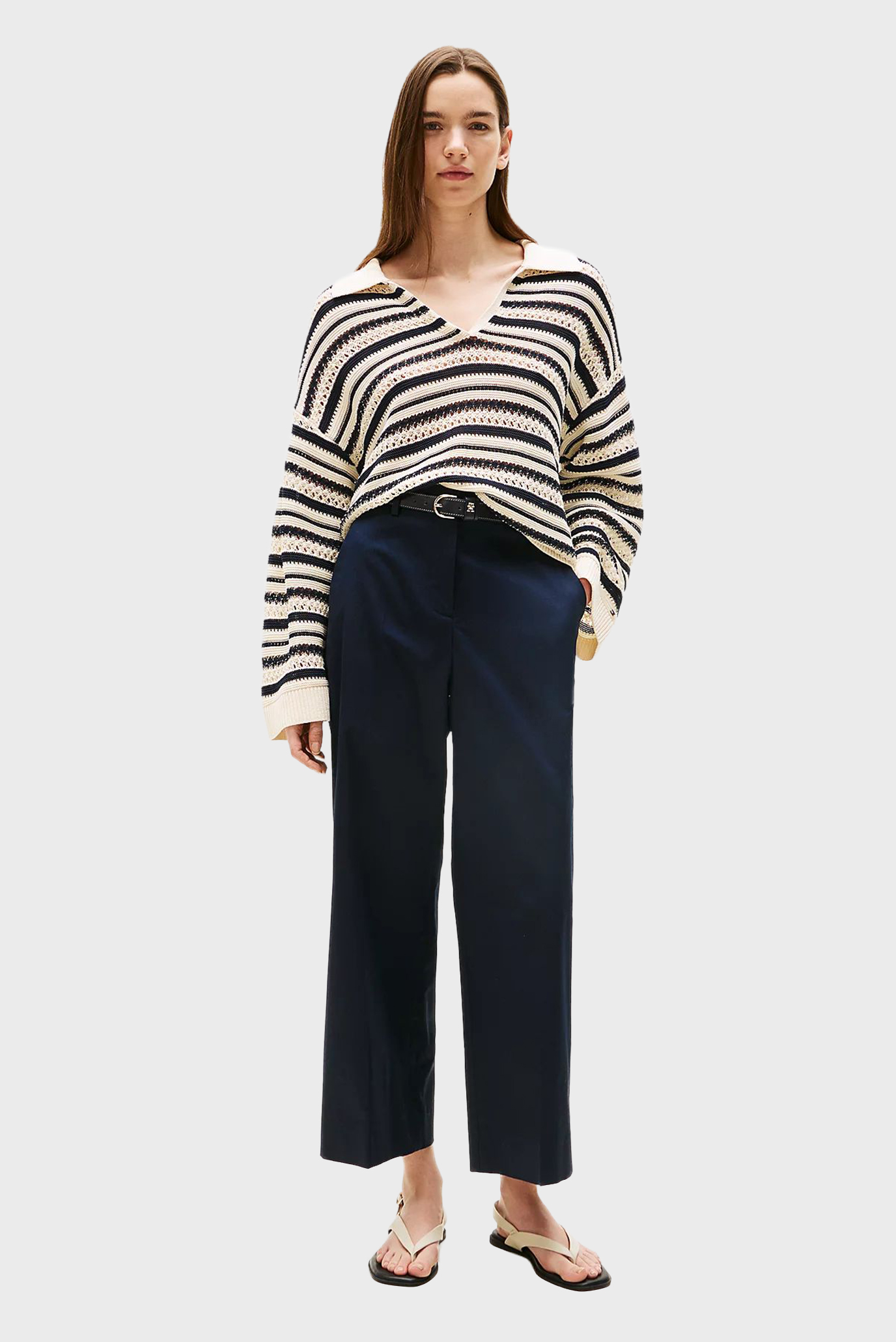 Штаны/COTTON WIDE LEG ANKLE CHINO PANT 2