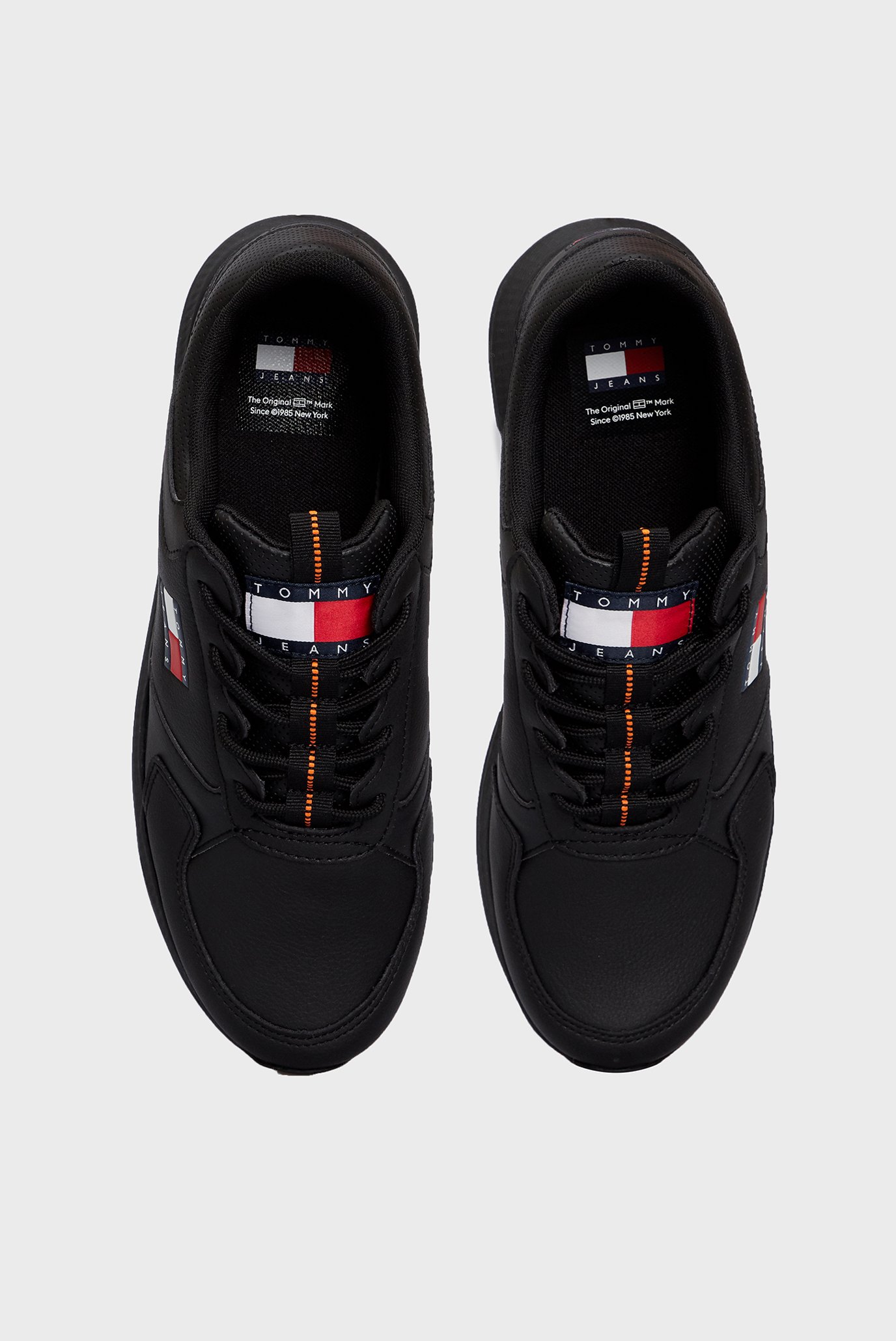 Мужские черные кожаные кроссовки TOMMY JEANS FLEXI RUNNER 4