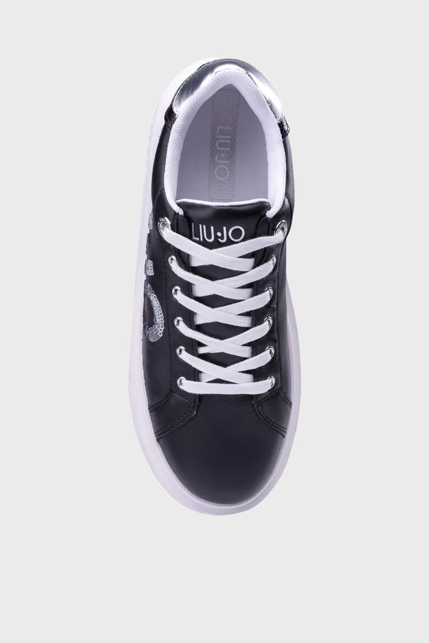 Кеды KYLIE 22 - SNEAKER CALF LEATHER PRINTED BLACK SILVER 5