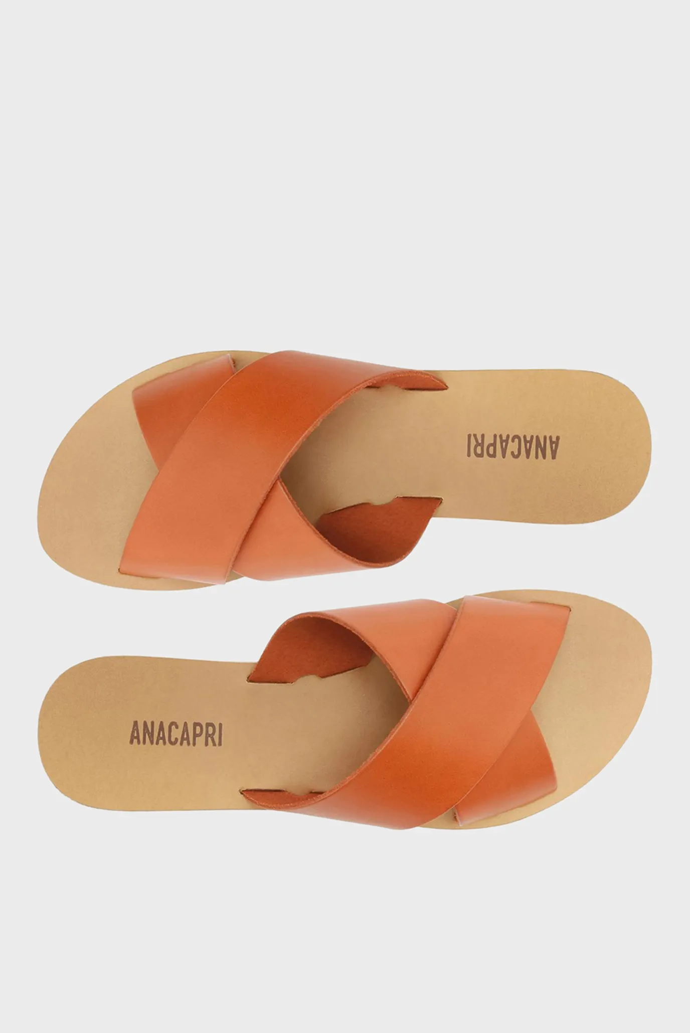 Женские рыжие кожаные слайдеры 3