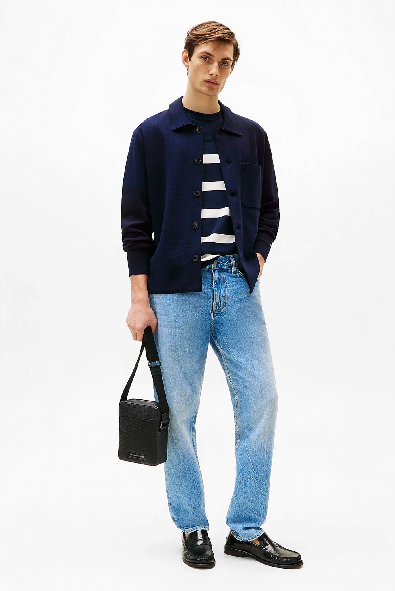 Мужская черная сумка TH MONOGRAM MINI PREPORTER 2