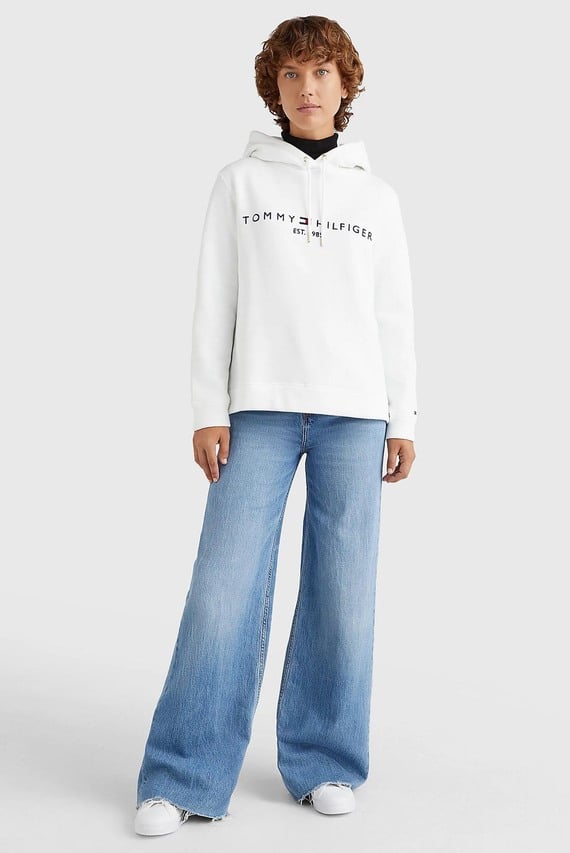 Женское белое худи HERITAGE HILFIGER HOODIE LS